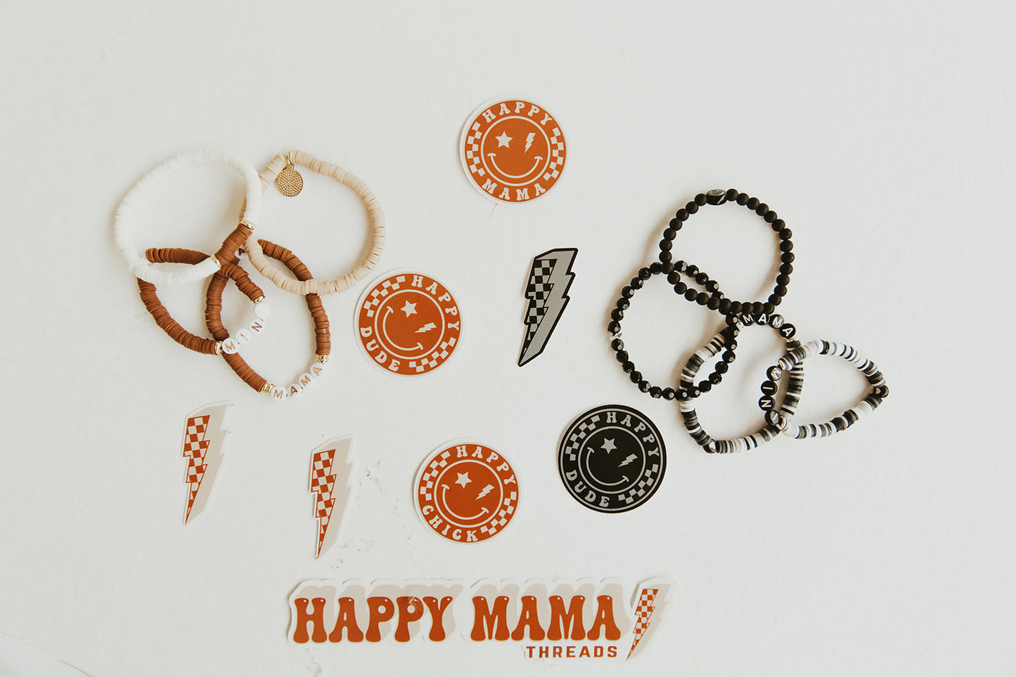 Happy Mama + Mini Bracelet Stack